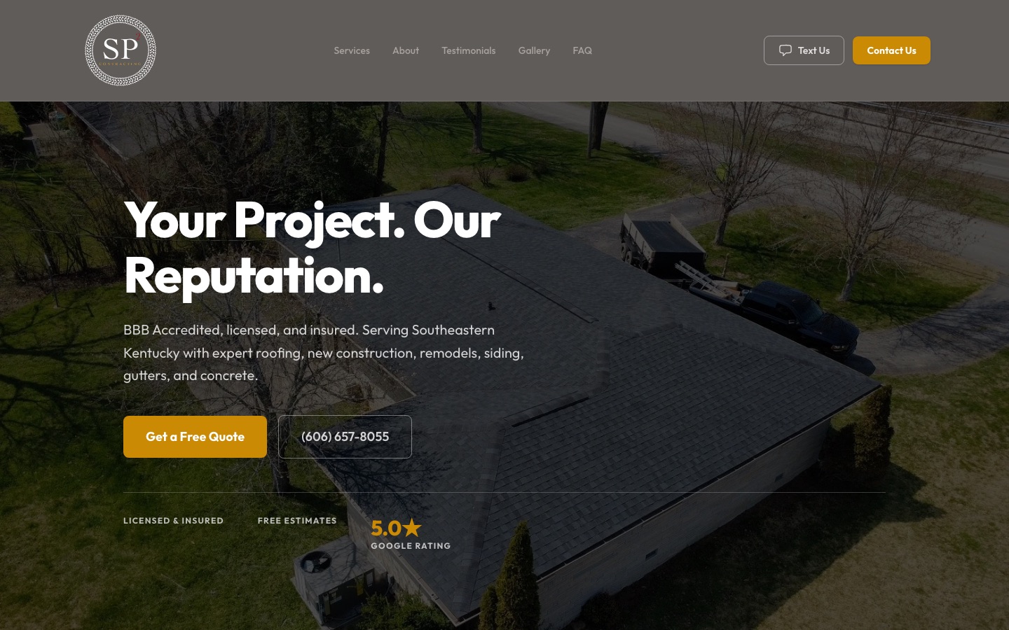 Public marketing site built on ContractorLink