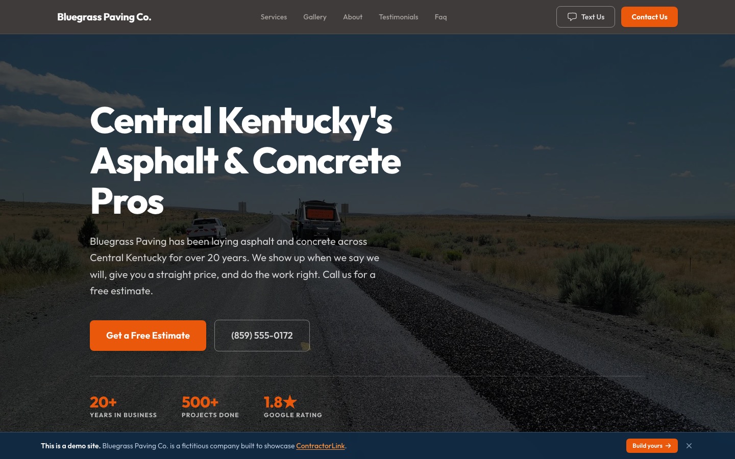 Bluegrass Paving Screenshot